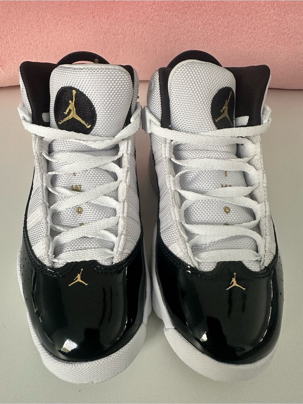 Nike Kids White, Black & Gold Jumpman Sneakers size 1Y